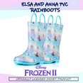 thumbnail image 3 of Disney Frozen 2 Girls Anna, Elsa and Olaf Pink PVC Waterproof Licensed Rain Boots Easy-On Handles - Size 11 Little Kid, 3 of 6