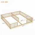 thumbnail image 4 of [Twin Size Pine Platform Bed Frame with Fence, No Spring Box, Natural Color for Bedroom], 4 of 24