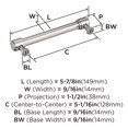 thumbnail image 6 of Amerock Faircrest 5-1/16 inch (128mm) Center-to-Center Polished Nickel Cabinet Pull, 6 of 7