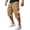 2# Khaki, variant on Men's Cargo Shorts Below Knee Lightweight Drawstring Waist Long Shorts Work Pants Multi Pockets Dark Blue 3XL