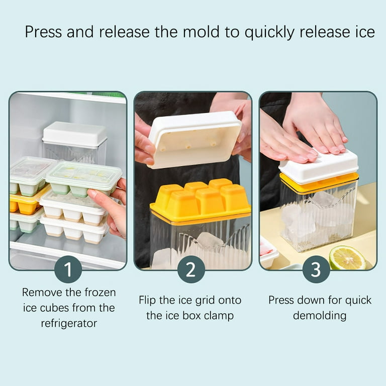 RV Kitchen Ice Tray Ice Cube Ice Box Freezer Mold Quick Freezer  Refrigerator Self-made Frozen Ice Box 3 Packs