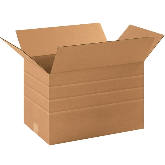 Box Partners Multi-Depth Corrugated Boxes 16" x 12" x 10" Kraft 25/Bundle MD161210
