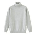 thumbnail image 5 of Povozer Girls Sweaters Kids Casual Bell Sleeve Knit Pullover Jumper Tops(Gray,3-4Y), 5 of 5