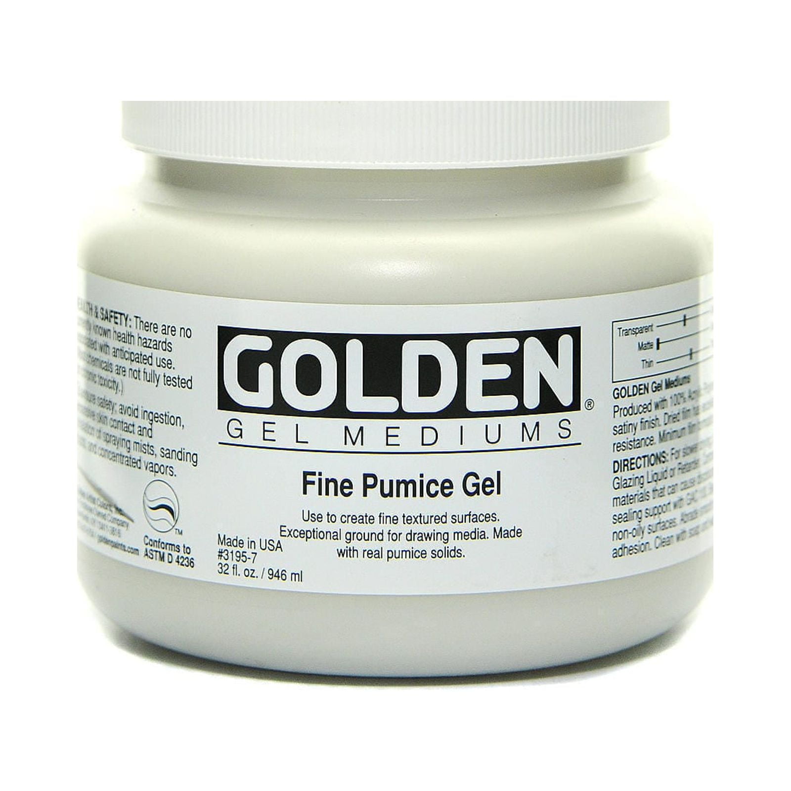 Golden Artist Colors 16 Oz Pumice Extra Coarse Gel