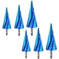 thumbnail image 1 of Brocas Escalonadas de Acero VentDepot 6pzs No.4 al 122032 Azul Acero Broca Escalonada Cónica Espiral, 1 of 1