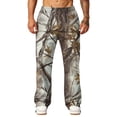 thumbnail image 4 of Havenx Mens Baggy Camo Pants Wide Leg Dry Leaf Print Elastic Waist Sweatpants with Pockets Open Bottom Camouflage Trousers Workout Athletic Jogger Soft Lounge Streetwear,Camel L, 4 of 7