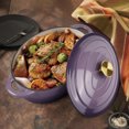 thumbnail image 3 of Hawsaiy 4.5 QT Nonstick Cast Iron Oval Dutch Oven with Side Handles & Oven Gloves, Enameled Cookware for Baking, Braising, Roasting, and Cooking, Purple, 3 of 9