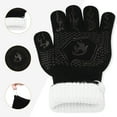thumbnail image 5 of Unique Bargains Oven Mitts Heat-Resistant Cooking Gloves Black Fire 12.6x5inch, 5 of 6