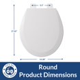 thumbnail image 3 of Bemis 500TTT 000 Siège de Toilette, 1 Pack Rond, Blanc, 3 of 5