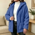 thumbnail image 2 of Fewfanhot Womens Clothes Fleece Sherpa Fuzzy Winter Warm Coat Hooded with Pockets, 2 of 7