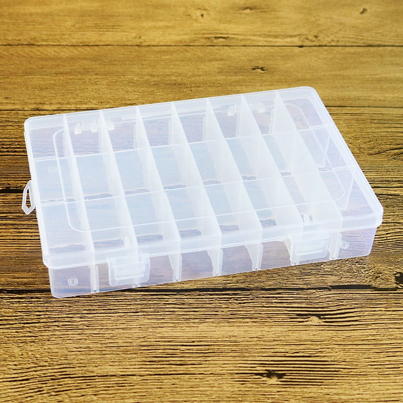 Details about   10/15/24 Slots Plastic Compartment Jewelry Adjustable Organizer Storage G3Y3 