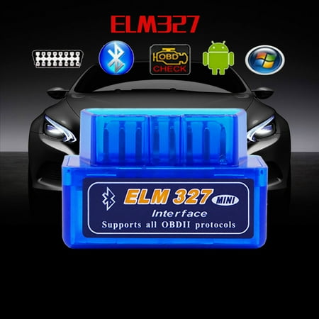 ELM327 OBD2 Bluetooth Scanner - Mini Car Diagnostic Tool for Android, iOS, PC - Reads Engine Codes, Clears Check Engine Light - Works with All OBD2 Vehicles - Includes Sensor Data & Real