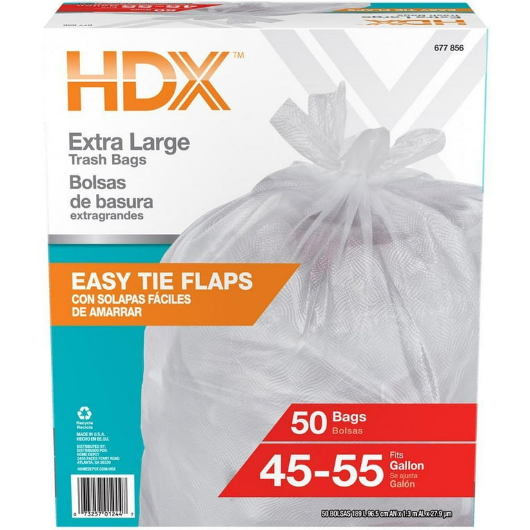50 Gallon Wave Cut Extra Large Trash Bags (50-Count)