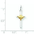 thumbnail image 2 of Sterling Silver Rhodium-Plated & Vermeil Dove Cross Charm (21 X 10) Made In United States qc3330, 2 of 2