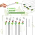 thumbnail image 3 of Lnrkai 6 Pcs Reusable Glass Straws Shatter Resistant, 7.9'' Clear Drinking Straw Dishwasher Safe with 2 Brushes for Summer Party Decor Smoothies Juice, 3 of 7