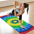 thumbnail image 6 of Colorful Tie Dye Circle Pattern Hot Yoga Mat Towel Non Slip for Hot Yoga - Quick-Drying Yoga Mat Cover with 4 Corner Pockets with Travel Bag - Hot Yoga Towel Non Slip 74"x26", 6 of 6