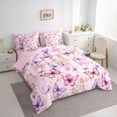 thumbnail image 3 of Homewish Colorful Butterflies 7-Piece Twin Bedding Sets For Children Kids Teens,Dreamy Princess Bedding Comforter Set,Pink Purple Breathable Sheet Sets,Luxury Bedroom Decor,Reversible, 3 of 8