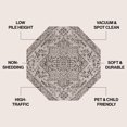 thumbnail image 4 of JONATHAN Y SANTA MONICA 5' Octagon Area Rug, Estrella Bohemian Medallion Textured Weave - Black/Gray, SMB105D-5TGN, 4 of 5