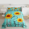 thumbnail image 2 of Castle Fairy Floral Sunflowers Queen Comforter Set,Butterflies Bedding Comforter Set, 2 of 8