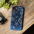 thumbnail image 3 of Ocean Sea Life Phone Case for iPhone 16 15 14 13 12 Pro Max Plus, Blue Cover with White Seahorse Shell Starfish Design, 3 of 6