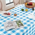 thumbnail image 3 of Softalker Checkered Tablecloth Waterproof Gingham Tablecloth Stain Resistant Washable Outdoor Tablecloth Blue and White Plaid Tablecloth 60 x 120inch ﻿, 3 of 8