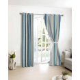 thumbnail image 3 of Vintage Blue Teal Striped Blackout Curtains for Bedroom/Living Room, Thermal Insulated Kitchen Curtains, Farmhouse Stripes Retro Art Grommet Darkening Window Treatment Drapes 52"x84"x2, 3 of 8