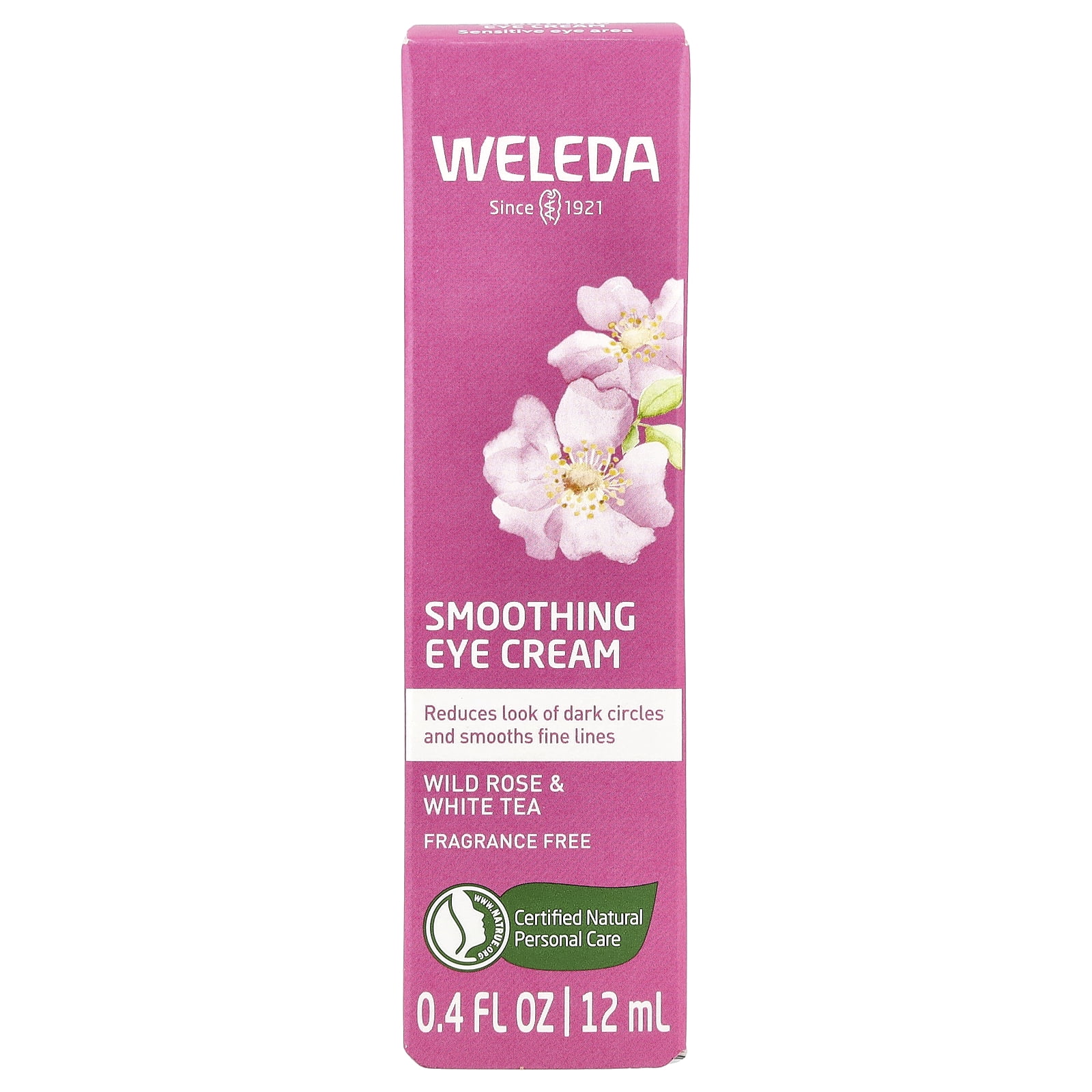 Weleda Smoothing Eye Cream, Wild Rose & White Tea, Fragrance Free, 0.4 fl oz (12 ml)