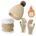thumbnail image 2 of Bibifish Womens Hat Gloves Scarf Sets Trendy Lined Beanies Hat Gloves And Neck Warmer Soft 3 Pc Winter Cold Weather Hat Gloves Scarf Sets, 2 of 6