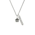 thumbnail image 2 of Delight Jewelry Silvertone Small Paw Silvertone Balance Bar Charm Necklace, 23", 2 of 4