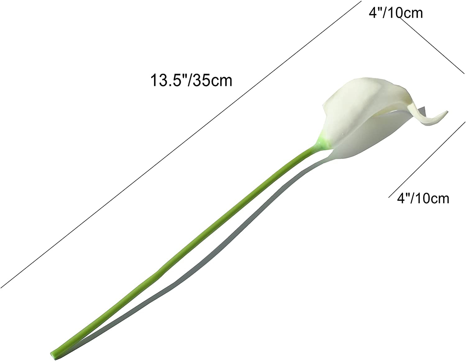 20pcs White Fake Flowers Artificial Calla Lily Silk Flowers 13.4" for Mother's Day Easter Home Kitchen & Wedding