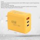 thumbnail image 4 of 65W USB C Bloque De Cargador De Pared Gan 3 Puerto Pd Adaptador De Cargador Rápido Para Con 35W 25W 5W Salida, 4 of 7