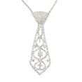 thumbnail image 2 of AYYUFE Necklace Necktie Shape Rhinestone Inlaid Tie Hollow Out Chain Necklace, 2 of 8