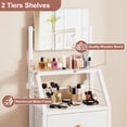 thumbnail image 4 of HIGDBFE 4-Drawer Dresser with Adjustable Mirror, Tall Fabric Vanity Chest for Bedroom, Hallway and Small Spaces, White, 4 of 11