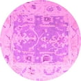 thumbnail image 1 of Ahgly Company Indoor Round Oriental Pink Traditional Area Rugs, 5' Round, 1 of 4