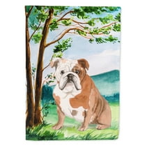 Carolines Treasures CK2014GF Under the Tree English Bulldog Flag Garden Size  Small multicolor