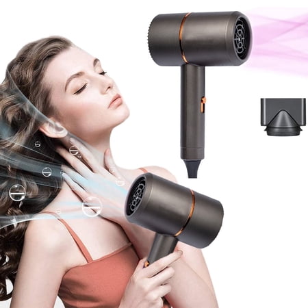Hair Dryer Hair Blow Dryer 1200W with Diffuser Travel Ionic Hair Dryer Constant Temperature For Hair Care Without Damaging Hair Fast Drying Lightweight Low Noise Hair Dryer with Smooth Nozzle Black