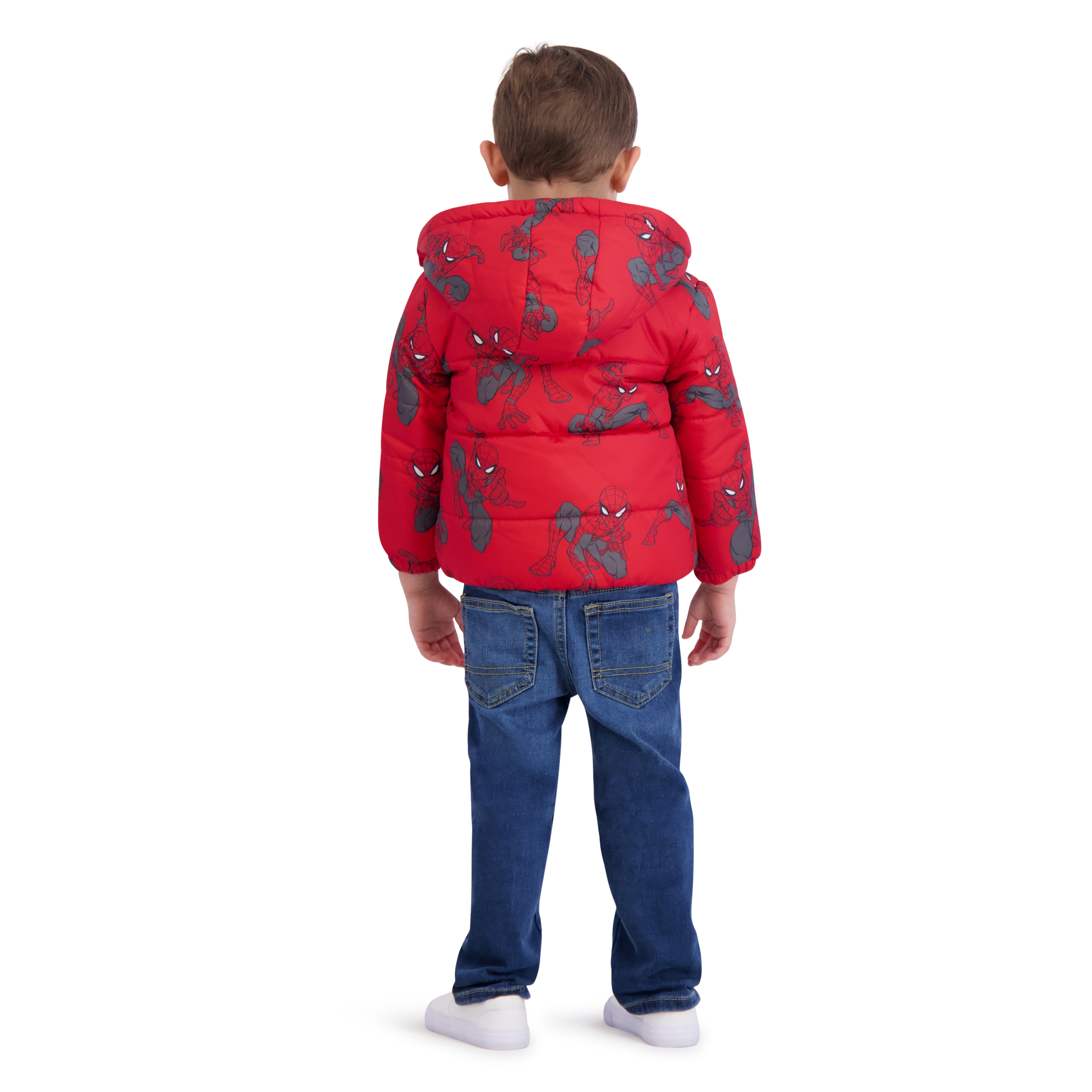 Spiderman Toddler Boy Hooded Puffer Jacket, Sizes 2T-5T