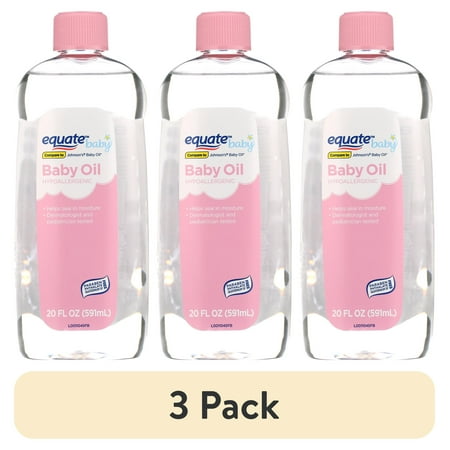 (3 pack) Equate Baby Oil, 20 fl oz