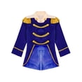 thumbnail image 3 of Yruioon Kids Boys Prince Outfits Long Sleeve Gold Fringe Velvet Tailcoat Medieval Royal Court Coat Royal Blue 3T, 3 of 5