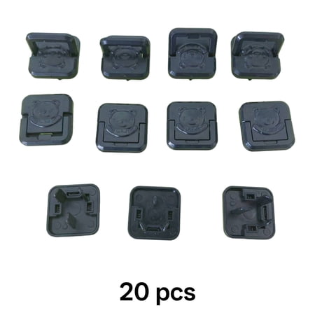 ICERUN 2026 New 20Pcs Outlet Covers Baby Proofing,Shockproof Safety Design Outlet Covers,Cute Bear-Shaped Cover Dual-Lock Childproof System Plug Covers Baby Proofing,Black