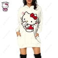 thumbnail image 3 of Chandail en Molleton Imprimé Hello Kitty d'Automne pour Femmes, Robe à Capuche à Col Rond, Confortable pour les Trajets Quotidiens, Tenue Décontractée 2023 Rose, 3 of 7