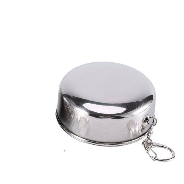 Ymiko Tasse Pliable, S/M/L Voyage en Acier Inoxydable Pliage Tasse Camp Porte-Clés Télescopique Pliable Rétractable