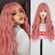thumbnail image 4 of Peluca de mujer de pelo largo colorido con flequillo de aire, pelo largo y rizado, conjunto de peluca de rollo de lana de seda de alta temperatura, 4 of 5