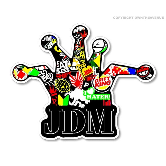 JDM Joker Crown Hat Sticker Bomb Racing Drifting Drag Car Truck Sticker Decal V7