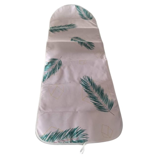 Toalla de planchado con plancha de vapor y estampado de flores, tabla de planchar de 140 x 50 cm plumas verdes