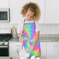 thumbnail image 4 of Colorful Tie Dye Mandala Pattern Kids Aprons for Girls and Boys,Adjustable Neck Strap Toddler Aprons for Kids Cooking Baking, 4 of 6
