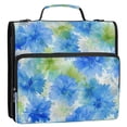 thumbnail image 2 of Water-Resistant 3-Ring Binder Organizer with Multiple Pockets Zipper Binder Bag for Office Watercolor Blue Cornflowers, 2 of 8