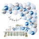 thumbnail image 1 of Decoracion Fiestas Globos Glitter Confeti, Azul Blanco/Plata, 1 of 5