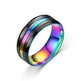 thumbnail image 5 of 8mm Stainless Steel Ring Man's Band Silver/Gold/Black/Blue/Multi-color Size 6-13, 5 of 6