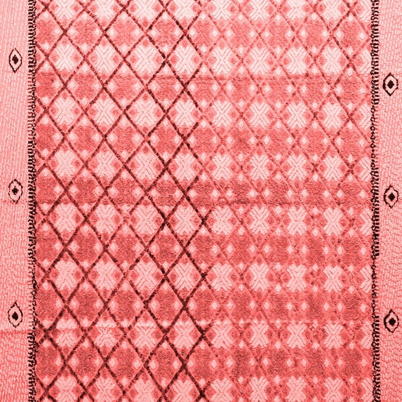 Ahgly Company Indoor Square Abstract Red Modern Area Rugs, 3' Square